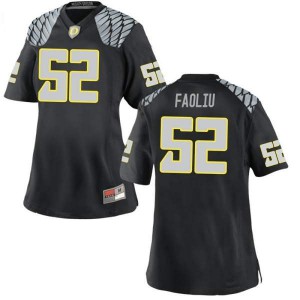 Women's Oregon Ducks #52 Andrew Faoliu Black Football Replica Stitched Jerseys 617568-466