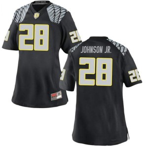 Women's Oregon #28 Andrew Johnson Jr. Black Football Game Player Jerseys 764609-471