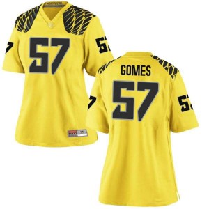 Womens Oregon #57 Ben Gomes Gold Football Game NCAA Jerseys 659020-269