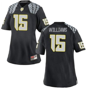 Women's University of Oregon #15 Bennett Williams Black Football Game Stitched Jerseys 516880-342
