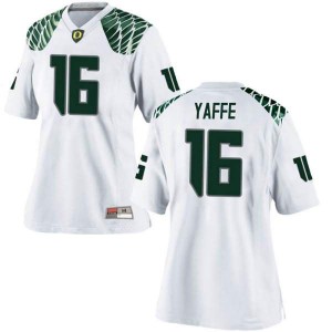 Women's Oregon Ducks #16 Bradley Yaffe White Football Game College Jerseys 879194-896