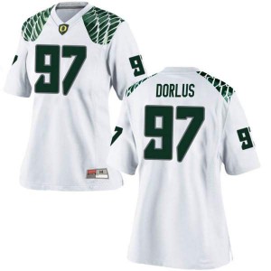 Women's Ducks #97 Brandon Dorlus White Football Game Embroidery Jersey 979255-702