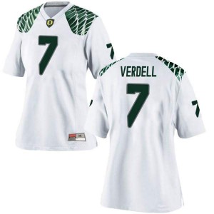 Women's Ducks #7 CJ Verdell White Football Replica Official Jerseys 887590-961