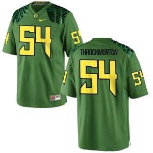 Women Oregon Ducks #54 Calvin Throckmorton Apple Green Football Replica Alternate Embroidery Jersey 823792-715
