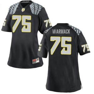 Womens Oregon Ducks #75 Dallas Warmack Black Football Replica Official Jersey 587039-415