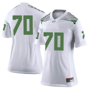 Women's Oregon #70 Dawson Jaramillo White Football Limited Embroidery Jerseys 641944-771