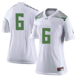 Womens UO #6 Deommodore Lenoir White Football Limited NCAA Jersey 405064-276
