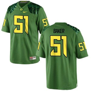 Womens Oregon #51 Gary Baker Apple Green Football Authentic Alternate College Jersey 931472-881