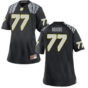 Women's UO #77 George Moore Black Football Replica Player Jersey 539858-682
