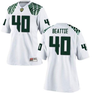 Women University of Oregon #40 Harrison Beattie White Football Game College Jerseys 527138-987