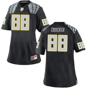 Women's University of Oregon #88 Isaah Crocker Black Football Replica Embroidery Jerseys 125799-630