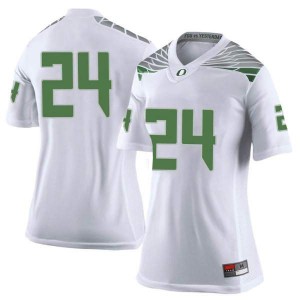 Womens Oregon #24 JJ Greenfield White Football Limited Stitched Jerseys 483170-969