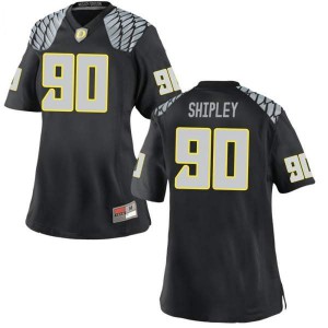 Womens UO #90 Jake Shipley Black Football Replica Football Jerseys 403796-252