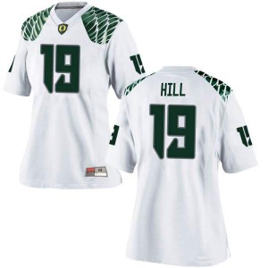 Womens Ducks #19 Jamal Hill White Football Game High School Jersey 658652-943