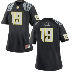 Womens Oregon #19 Jamal Hill Black Football Replica Player Jerseys 750952-110