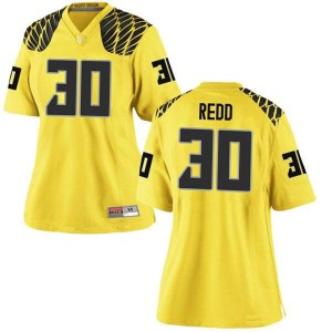Women's Oregon #30 Jaylon Redd Gold Football Replica Player Jerseys 561395-865