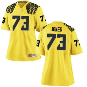 Womens UO #73 Jayson Jones Gold Football Replica College Jersey 445908-274