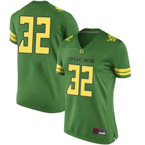 Women Oregon Ducks #32 Jordan Happle Green Football Replica Stitched Jerseys 233083-455