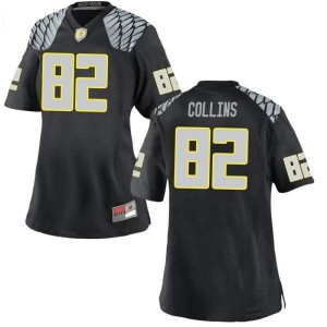 Women UO #82 Justin Collins Black Football Game Embroidery Jersey 297974-595