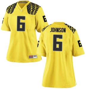 Womens UO #6 Juwan Johnson Gold Football Game NCAA Jerseys 301305-533