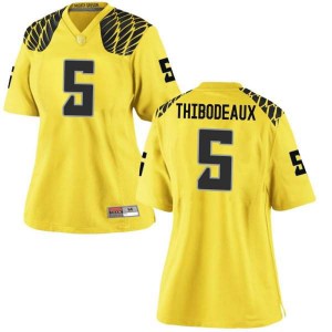 Womens UO #5 Kayvon Thibodeaux Gold Football Game College Jerseys 900231-392