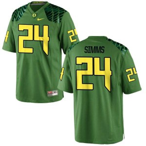 Womens Oregon Ducks #24 Keith Simms Apple Green Football Authentic Alternate Official Jersey 324416-207