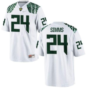 Women's Ducks #24 Keith Simms White Football Authentic Embroidery Jersey 581054-785