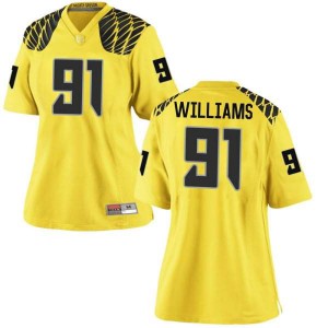 Women UO #91 Kristian Williams Gold Football Replica Embroidery Jerseys 300203-640