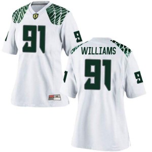 Women's Ducks #91 Kristian Williams White Football Replica Embroidery Jerseys 993717-623