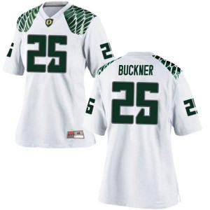 Women's UO #25 Kyle Buckner White Football Game Embroidery Jerseys 225864-121