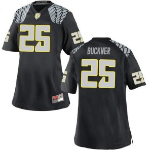 Women's Oregon #25 Kyle Buckner Black Football Replica Embroidery Jerseys 154585-962