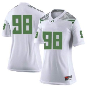 Women's UO #98 Maceal Afaese White Football Limited Stitched Jersey 134988-242
