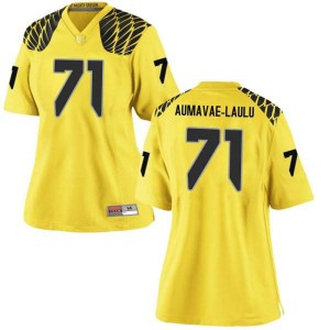 Womens UO #71 Malaesala Aumavae-Laulu Gold Football Replica Player Jerseys 834712-383