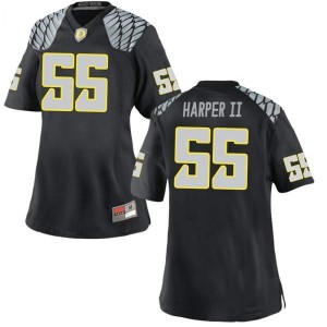 Womens Ducks #55 Marcus Harper II Black Football Game High School Jersey 740797-421