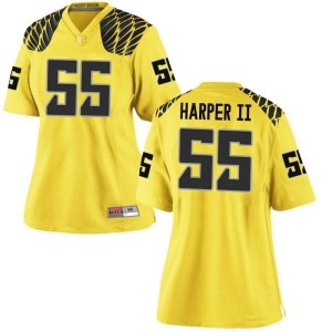 Womens Oregon #55 Marcus Harper II Gold Football Game High School Jerseys 274155-796