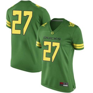Women's University of Oregon #27 Marko Vidackovic Green Football Replica NCAA Jerseys 450629-584