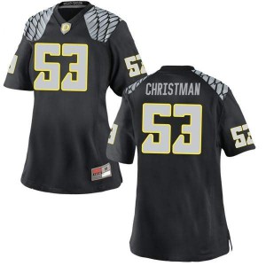 Women's Oregon #53 Matt Christman Black Football Game Stitched Jerseys 836207-893