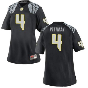 Women's University of Oregon #4 Mycah Pittman Black Football Game Official Jerseys 379768-412
