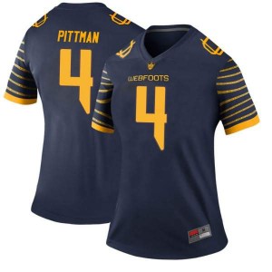 Womens UO #4 Mycah Pittman Navy Football Legend NCAA Jersey 355043-805