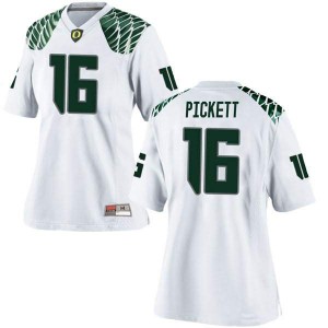 Womens University of Oregon #16 Nick Pickett White Football Game High School Jerseys 743680-610