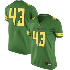 Women's University of Oregon #43 Nick Wiebe Green Football Game Stitched Jerseys 244617-186