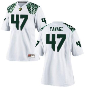 Women University of Oregon #47 Peyton Yanagi White Football Replica College Jerseys 626996-345