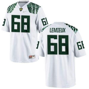 Womens University of Oregon #68 Shane Lemieux White Football Limited Stitched Jersey 395659-144