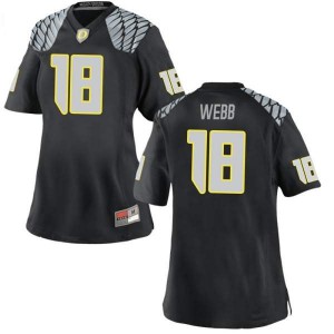 Women's University of Oregon #18 Spencer Webb Black Football Game University Jerseys 167618-666
