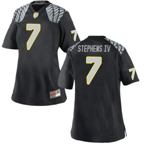 Women's Oregon #7 Steve Stephens IV Black Football Replica Football Jerseys 856131-588