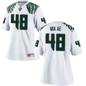 Womens UO #48 Treven Ma'ae White Football Replica Stitched Jersey 392946-508