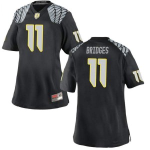 Women Oregon Ducks #11 Trikweze Bridges Black Football Game College Jersey 719604-843