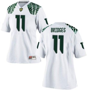 Women Oregon Ducks #11 Trikweze Bridges White Football Game High School Jersey 968002-459