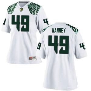 Women's Oregon Ducks #49 Tyler Nanney White Football Replica Football Jersey 468758-997
