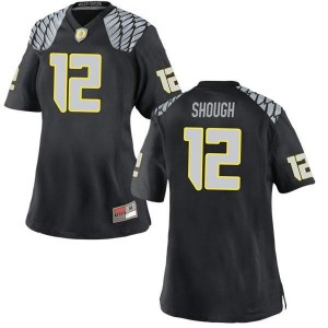 Women Oregon #12 Tyler Shough Black Football Game College Jerseys 725511-360